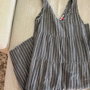 Marine Layer Black and White Striped Maxi Dress (minor tear)